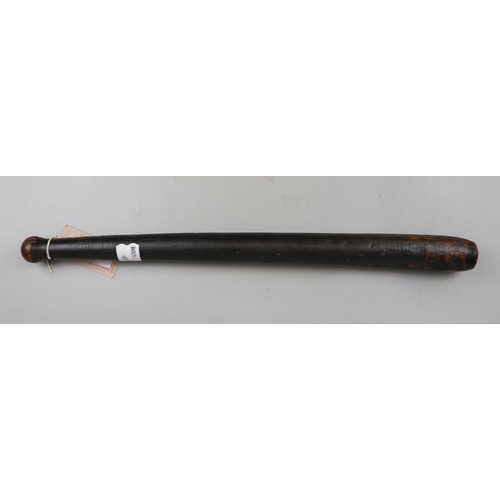 277 - 19thC George III truncheon with crest