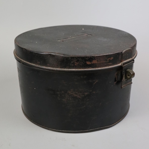 297 - Metal English officer military hat box