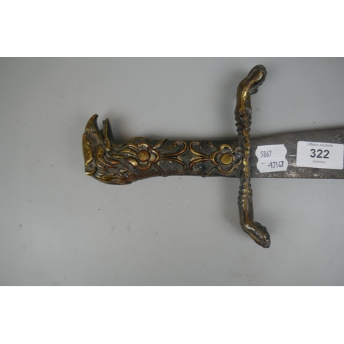 322 - Eagles head handle short sword