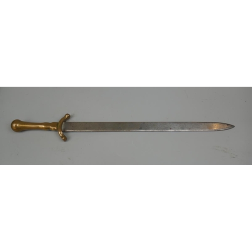 335 - Robinson and Dudley style short sword with brass handle