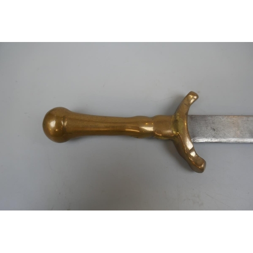 335 - Robinson and Dudley style short sword with brass handle