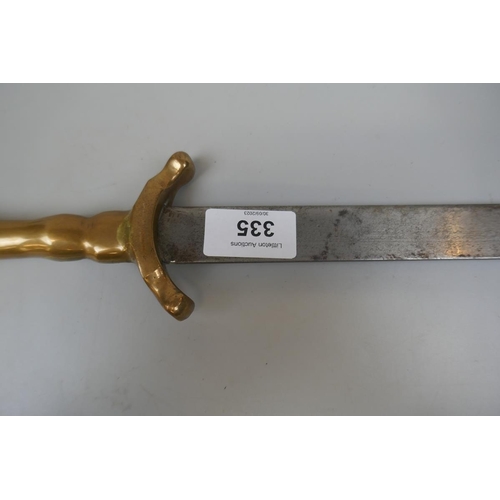 335 - Robinson and Dudley style short sword with brass handle