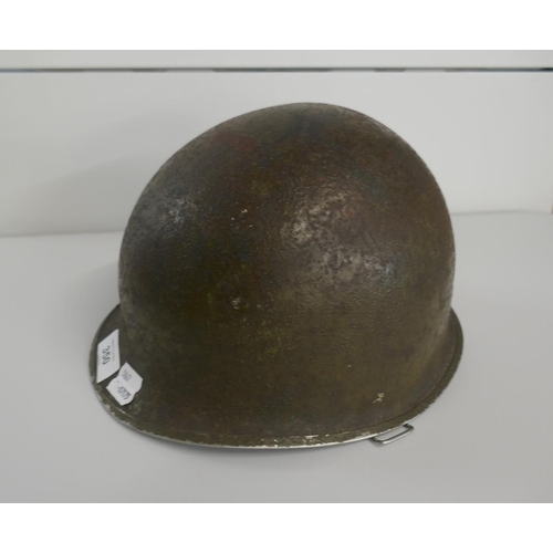 350 - American WW2 M1 combat helmet with liner