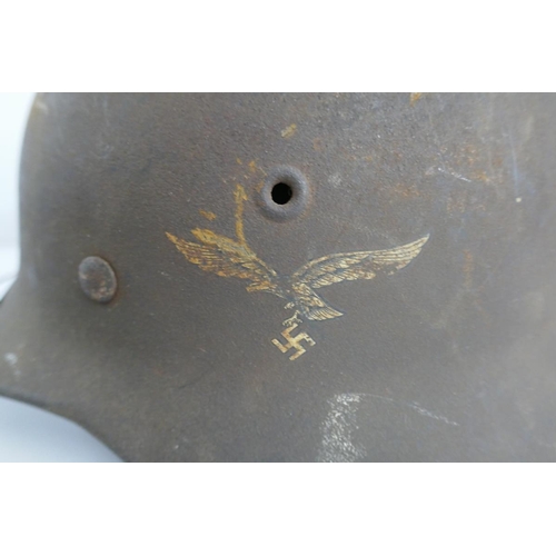 351 - WW2 Luftwaffe helmet with decal