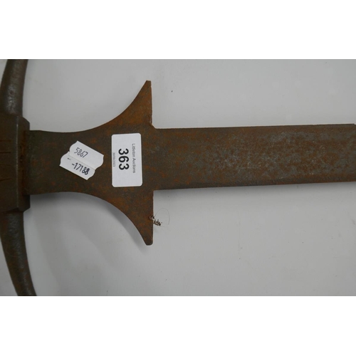 363 - Victorian copy of a 2 handed German sword - L: 128cm approx