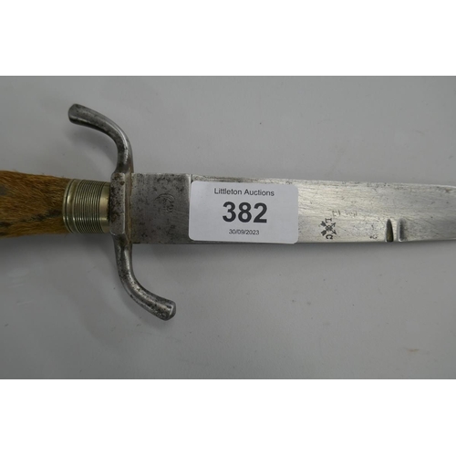 382 - WW1 German fighting knife with deers foot handle