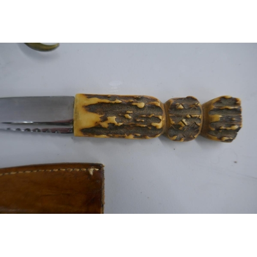 386 - Sgian dubh together with a fighting knife