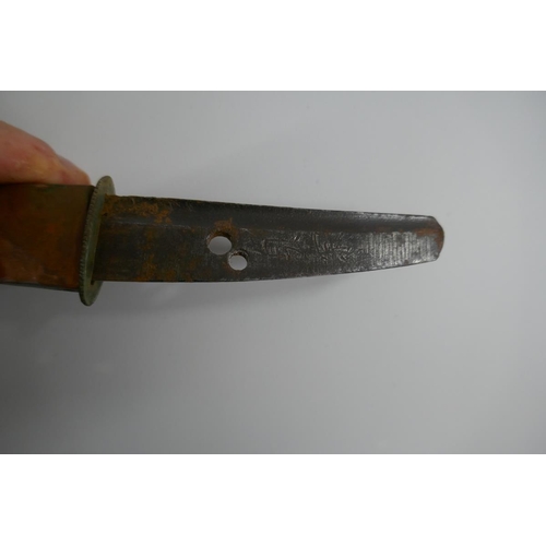 390 - Early Japanese tanto signed to the tang believed to be 14th-15thC