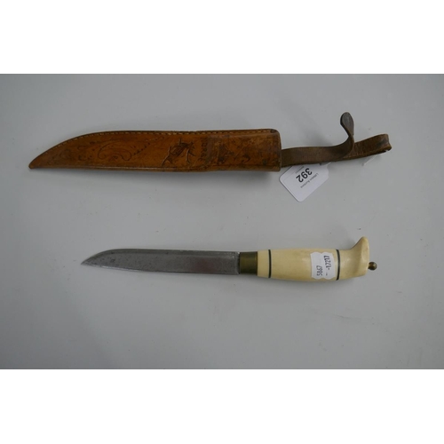 392 - Inuit whalebone handle knife