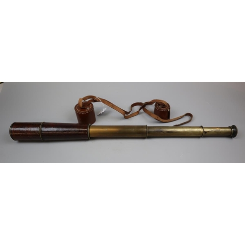 66 - 3 draw telescope with leather wrap