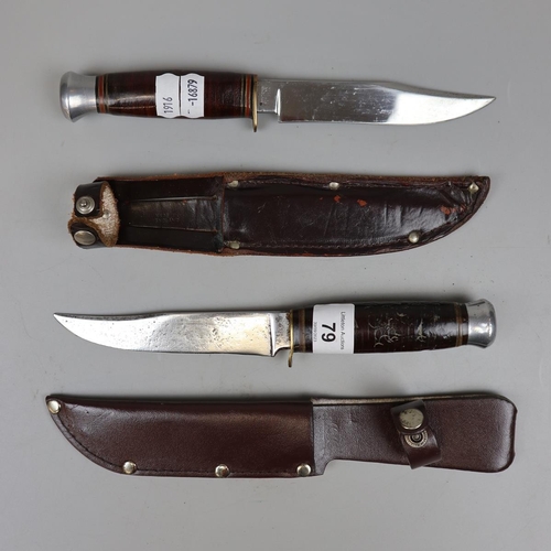 79 - 2 WW2 sheath knives - one German one marked Sheffield
