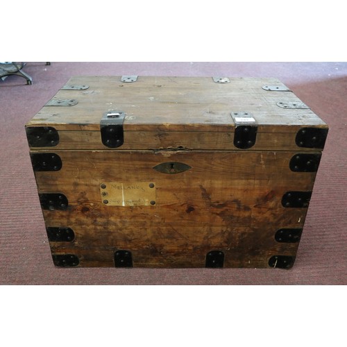 249 - Wooden military trunk