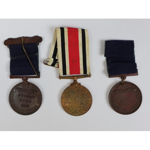 252 - 2 Westmoreland County Council medals marked Sidney Todd etc. together with Special Constable medal f... 