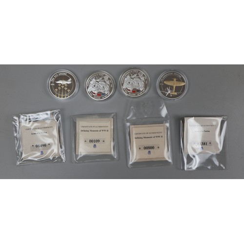 254 - Collection of military themed commemorative coins