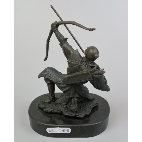 271 - Samurai archer bronze sculpture by Kamiko