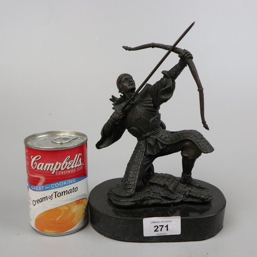 271 - Samurai archer bronze sculpture by Kamiko