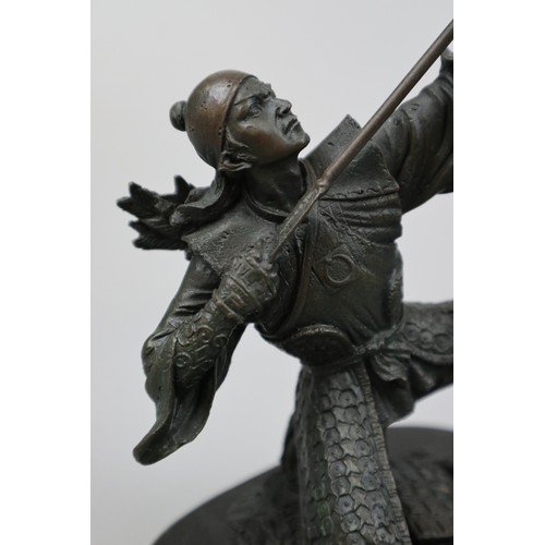 271 - Samurai archer bronze sculpture by Kamiko