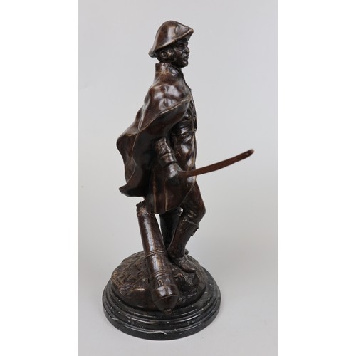 272 - Bronze sculpture of a French General on marble base signed Boucher