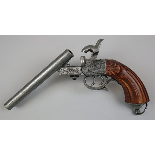 294 - Reproduction double barrel flintlock pistol