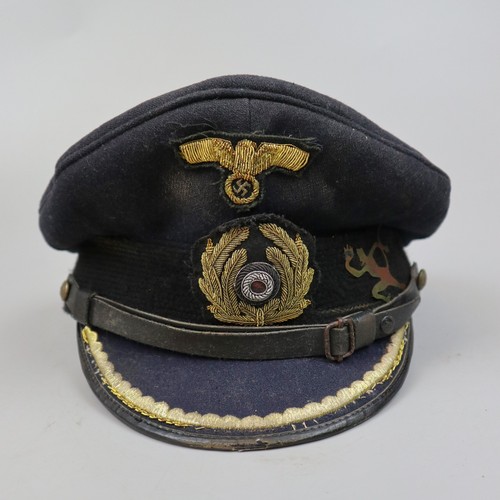 157 - Genuine U-boat Commander's cap with running devil insignia