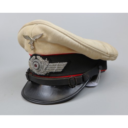 158 - Genuine Luftwaffe senior NCO cap with metal cap badge