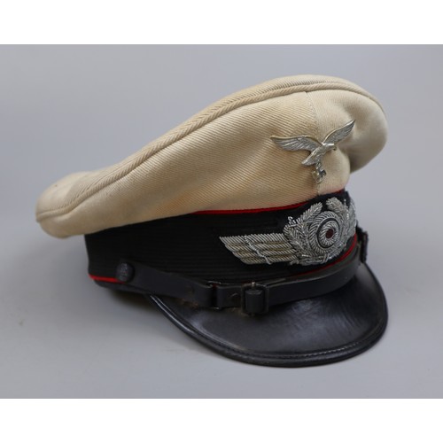 158 - Genuine Luftwaffe senior NCO cap with metal cap badge