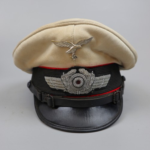 158 - Genuine Luftwaffe senior NCO cap with metal cap badge