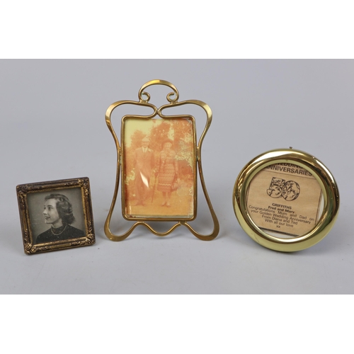 122 - Art Nouveau miniature photo frame and 2 others