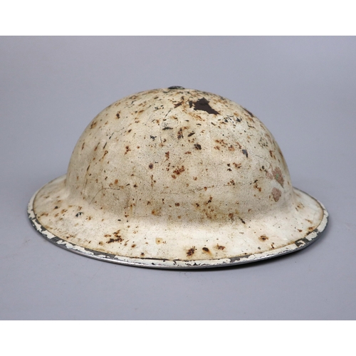 185 - Vintage military helmet in white