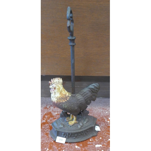 258 - Vintage cast iron hen doorstop