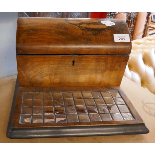 281 - Burr walnut stationary box