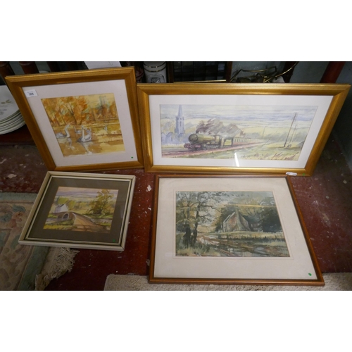 306 - Collection of framed paintings by local artist Tomas Horsnet