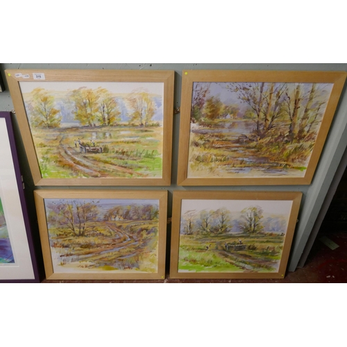 315 - Collection of framed paintings by local artist Tomas Horsnet