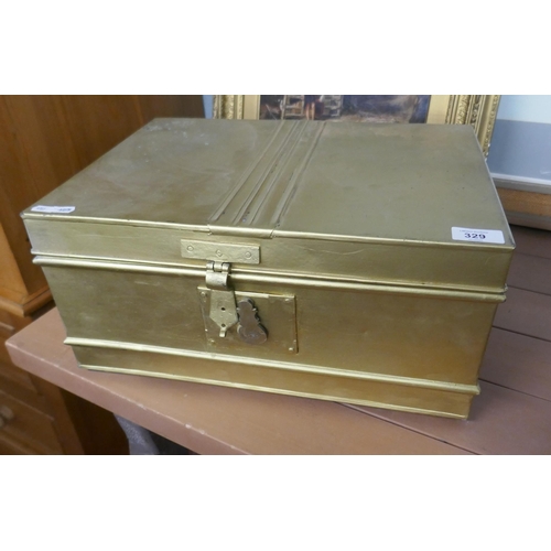 329 - Gold painted strong box