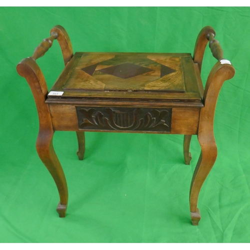 353 - Inlaid piano stool