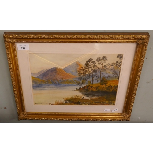 417 - Watercolour signed Stanley Orchard - Derwent Water