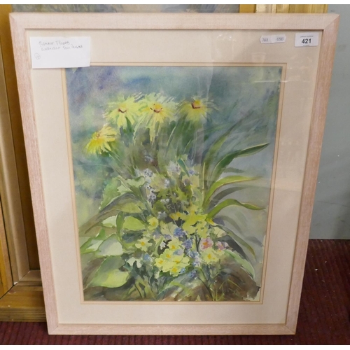 421 - Watercolour signed Jean Parsons - Approx image size: 36cm x 49cm
