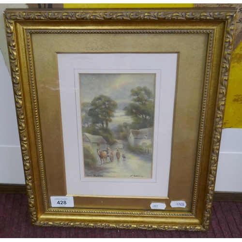 428 - Watercolour rural scene signed Chas Masters
