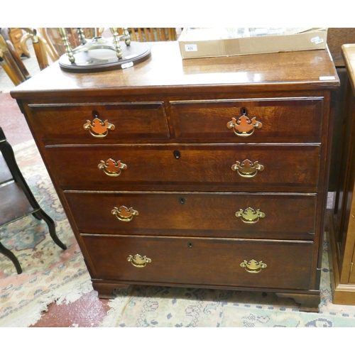 434 - Antique oak chest of drawers - Approx size: W: 95cm D: 48cm H: 96cm