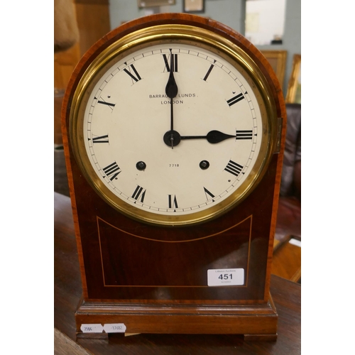 451 - Wooden striking clock - Barraud & Lunds London
