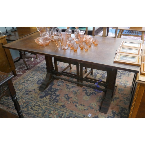 481 - Oak refectory table - Approx size: W: 168cm D: 84cm H: 77cm