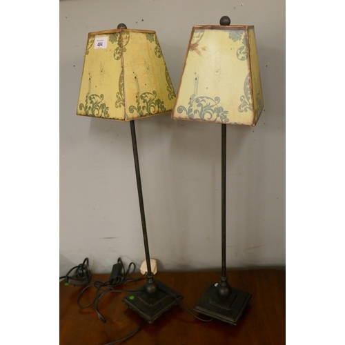 484 - Pair of metal table lamps