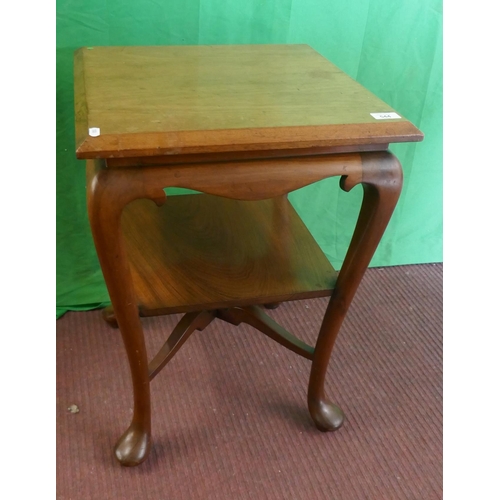 544 - Two-tier walnut occasional table - Approx size: W: 45cm D: 46cm H: 64cm
