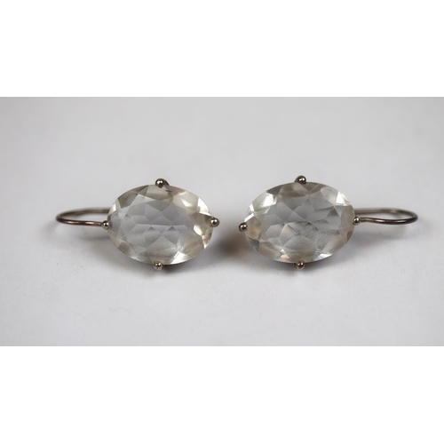 67 - Pair of silver and crystal drop earrings