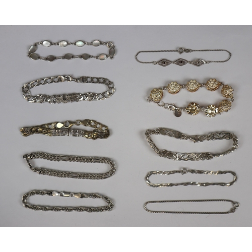94 - 10 silver bracelets