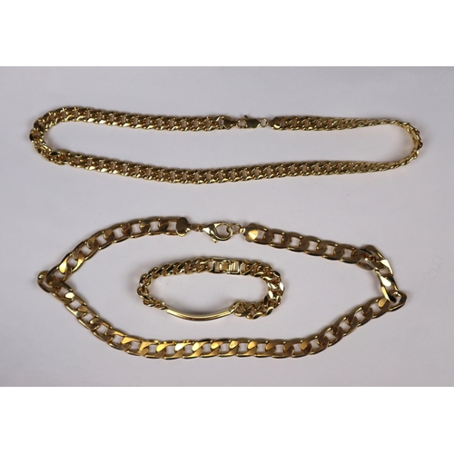 95 - Collection of gold tone heavy curb chains