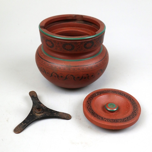 202 - 2 terracotta tobacco jars