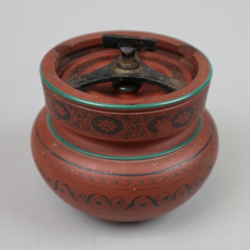 202 - 2 terracotta tobacco jars