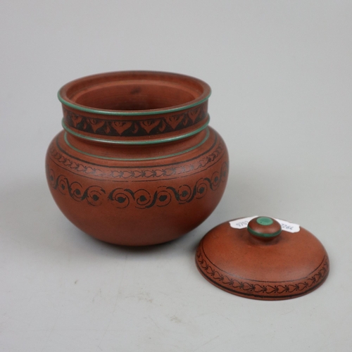 202 - 2 terracotta tobacco jars