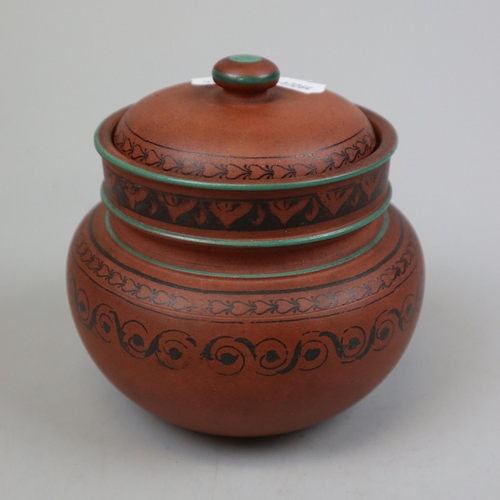 202 - 2 terracotta tobacco jars